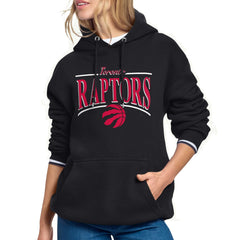 Toronto Raptors Starter Women's Arch Stripe Fleece Hoodie - Black shop