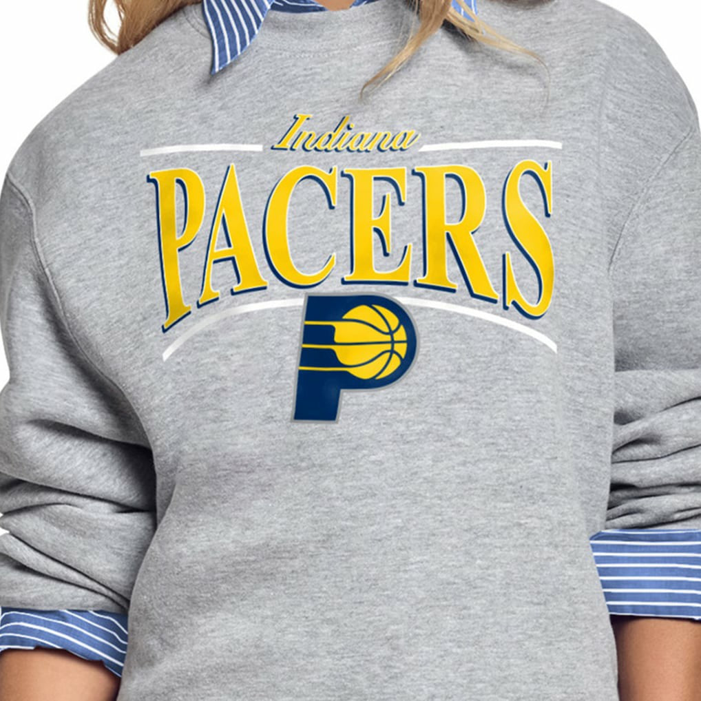 Indiana Pacers Starter Women's Arch Stripe Fleece Crewneck Sweatshirt - Gray sale