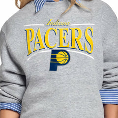 Indiana Pacers Starter Women's Arch Stripe Fleece Crewneck Sweatshirt - Gray sale