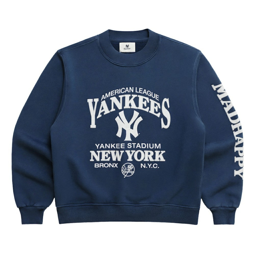 New York Yankees Madhappy Unisex High Rib Sweatshirt - Blue