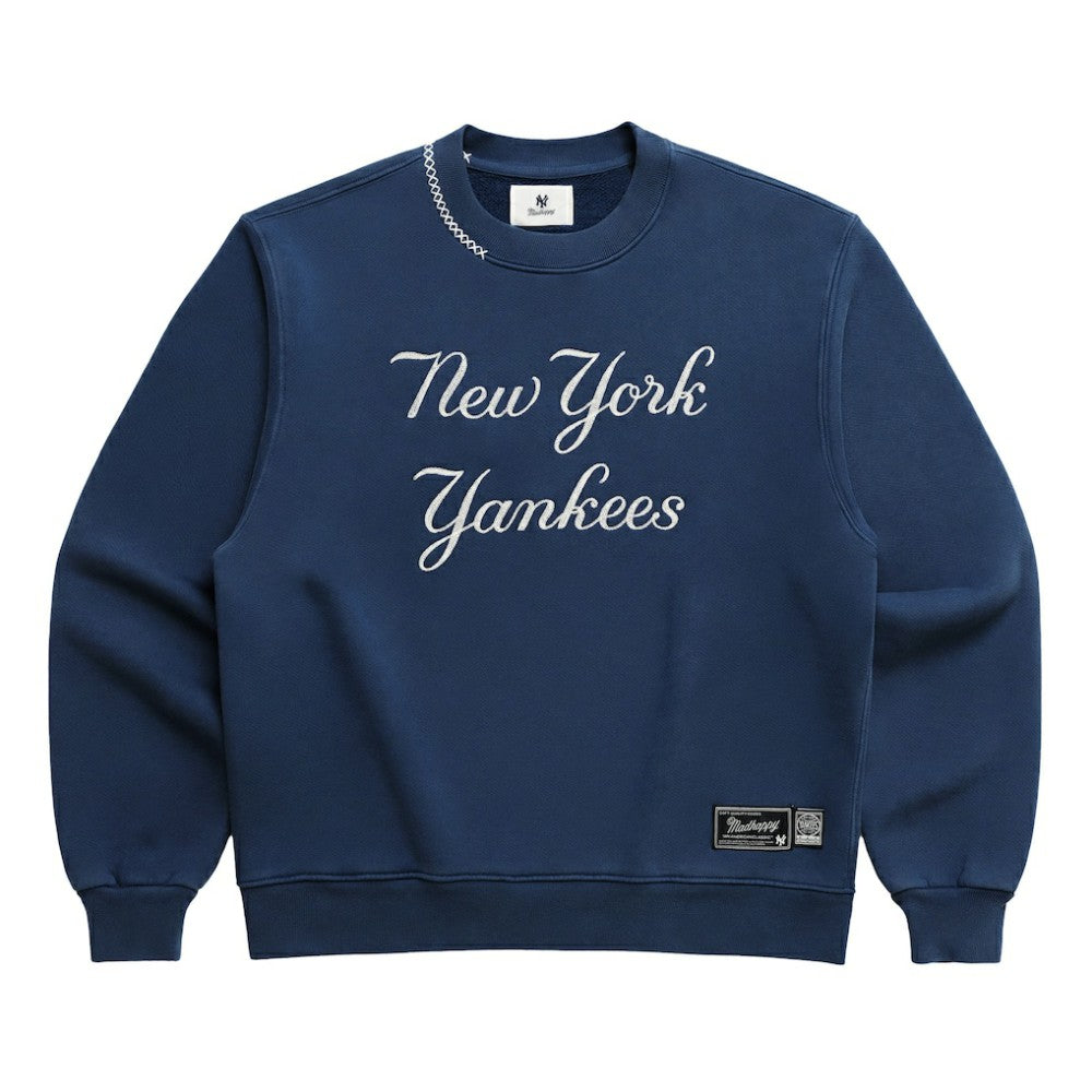 New York Yankees Madhappy Unisex Script Fleece Sweatshirt - Blue