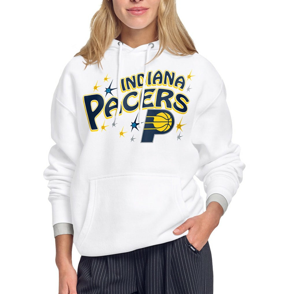 Indiana Pacers Starter Women's Fireworks Fleece Hoodie - White sale