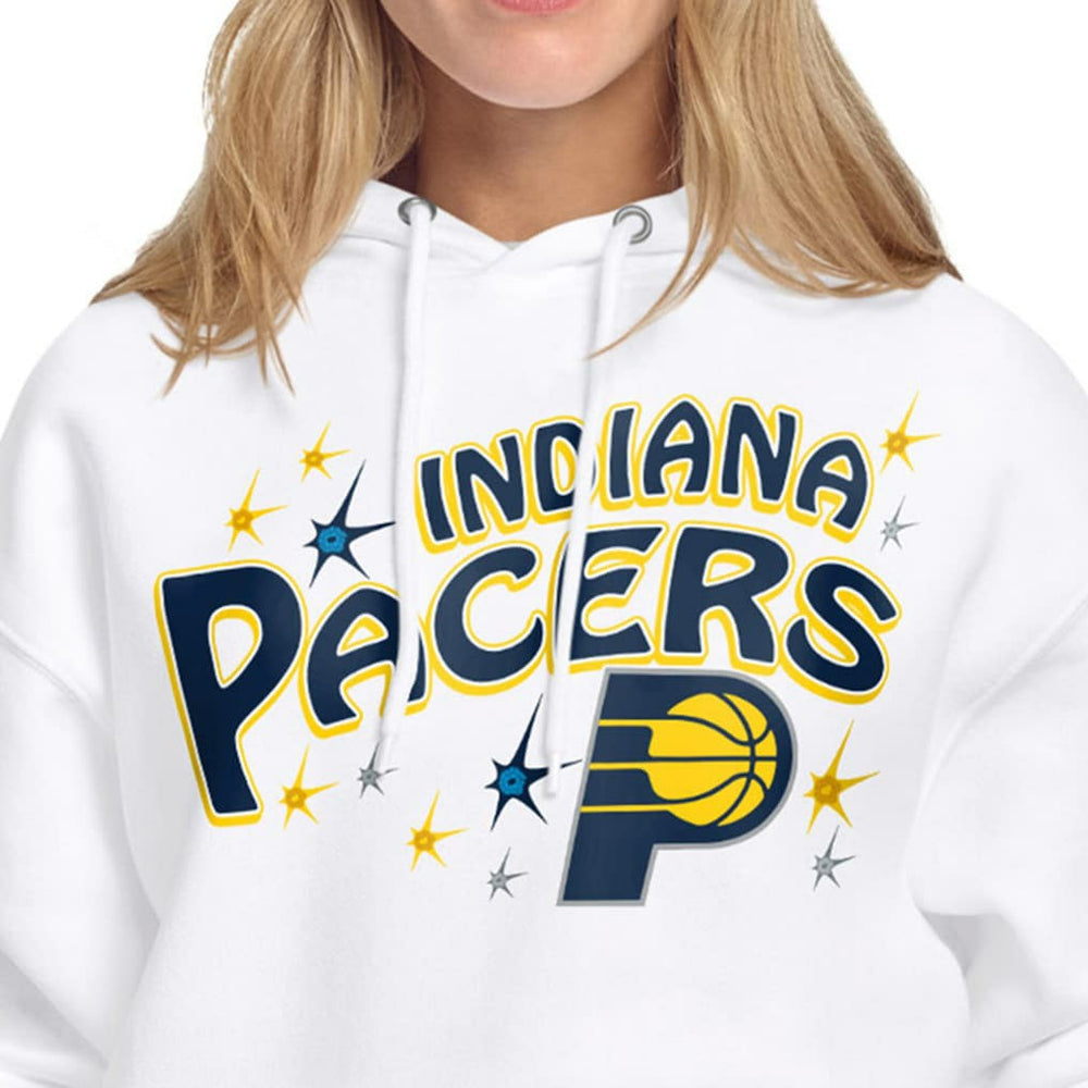 Indiana Pacers Starter Women's Fireworks Fleece Hoodie - White sale