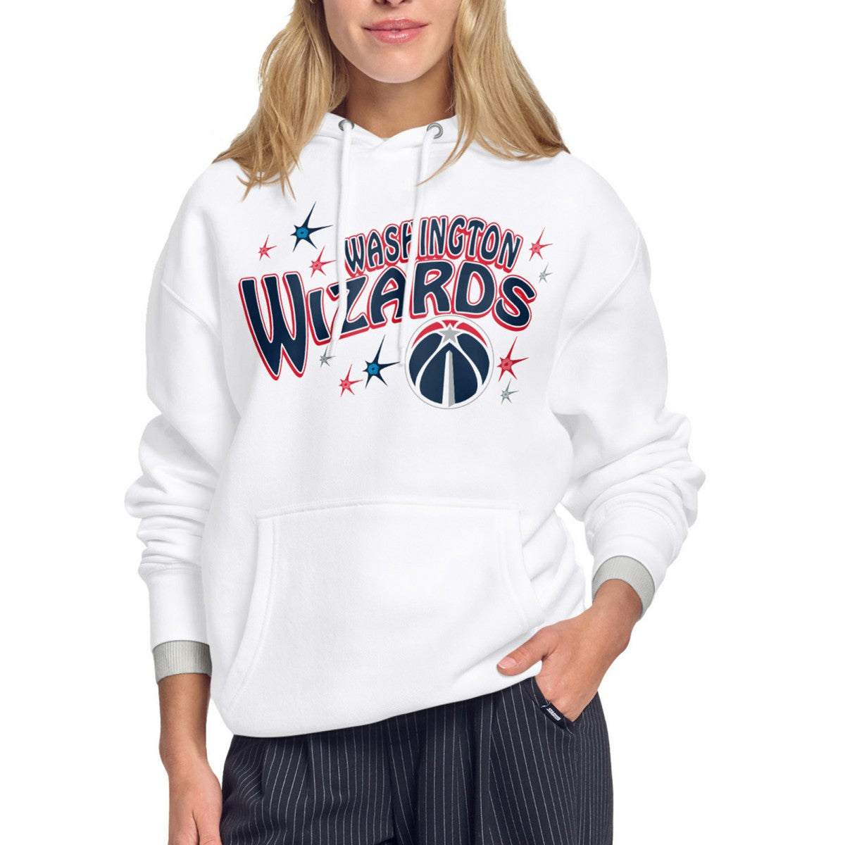Washington Wizards Starter Women's Fireworks Fleece Hoodie - White cheap