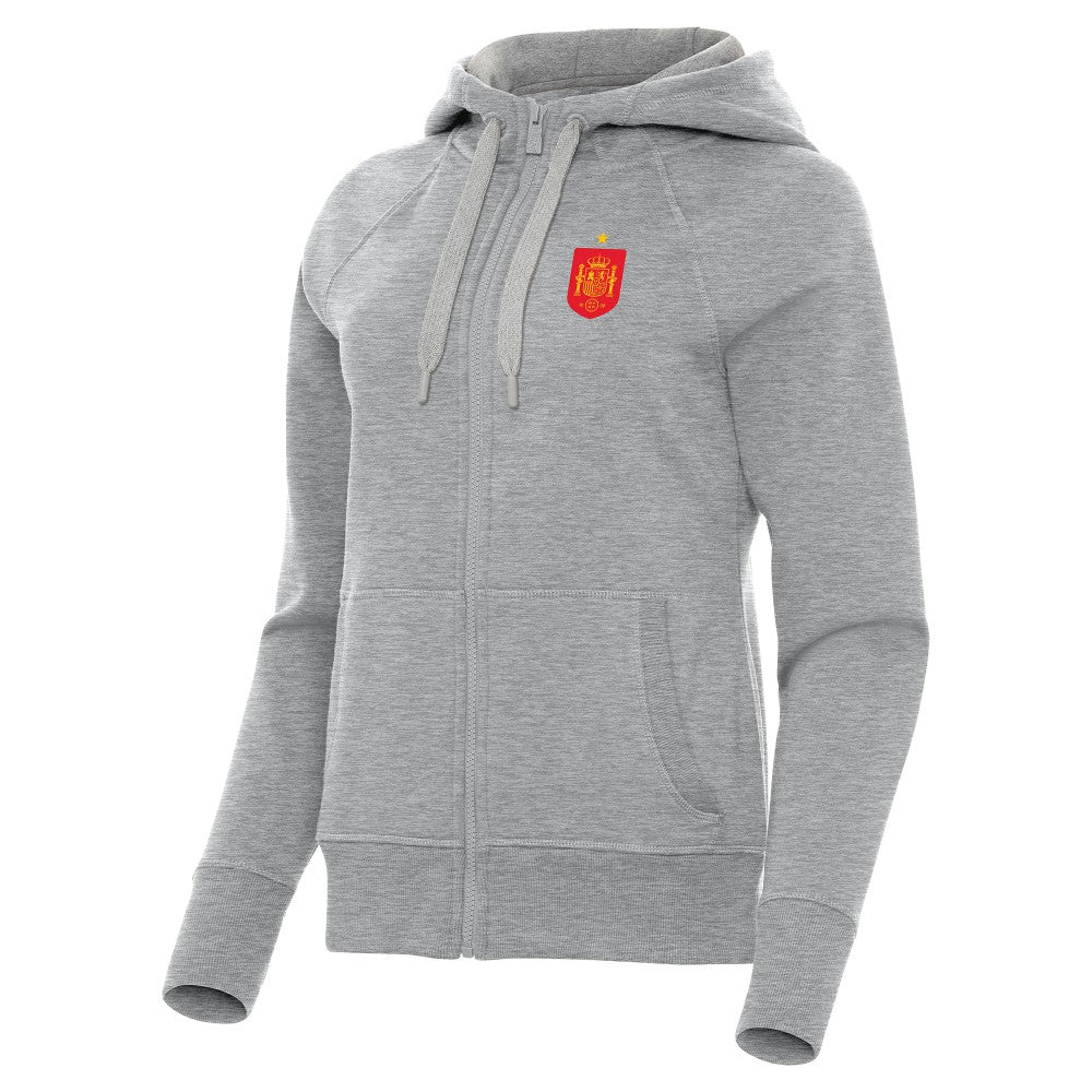 Spain National Team Antigua Women's Takeover Fleece Raglan Full-Zip Hoodie / Soccer Online