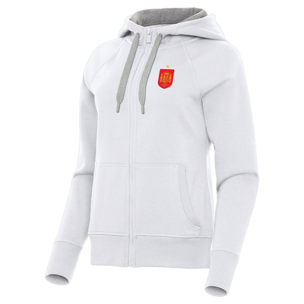Spain National Team Antigua Women's Takeover Fleece Raglan Full-Zip Hoodie / Soccer Sale
