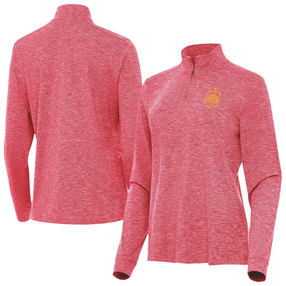 Spain National Team Antigua Women's Quarter-Zip Pullover / Soccer Discount
