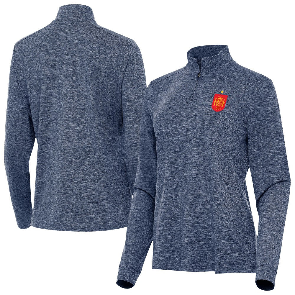 Spain National Team Antigua Women's Quarter-Zip Pullover / Soccer Hot sale