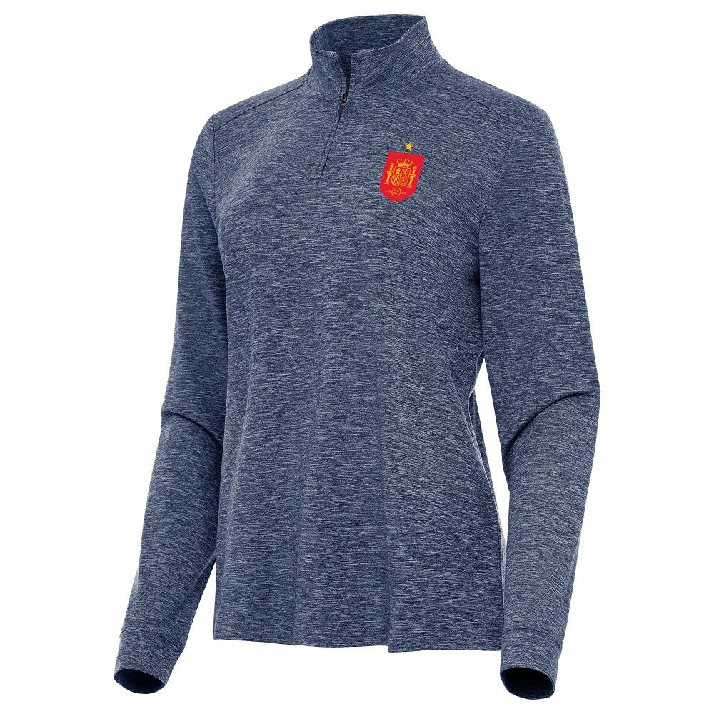 Spain National Team Antigua Women's Quarter-Zip Pullover / Soccer Hot sale