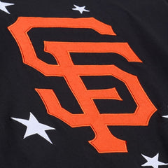 San Francisco Giants Women's Pep Rally Cropped Boxy T-Shirt - Black | Mitchell & Ness