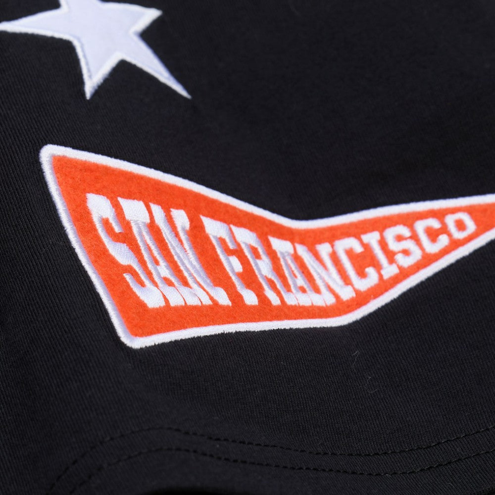 San Francisco Giants Women's Pep Rally Cropped Boxy T-Shirt - Black | Mitchell & Ness