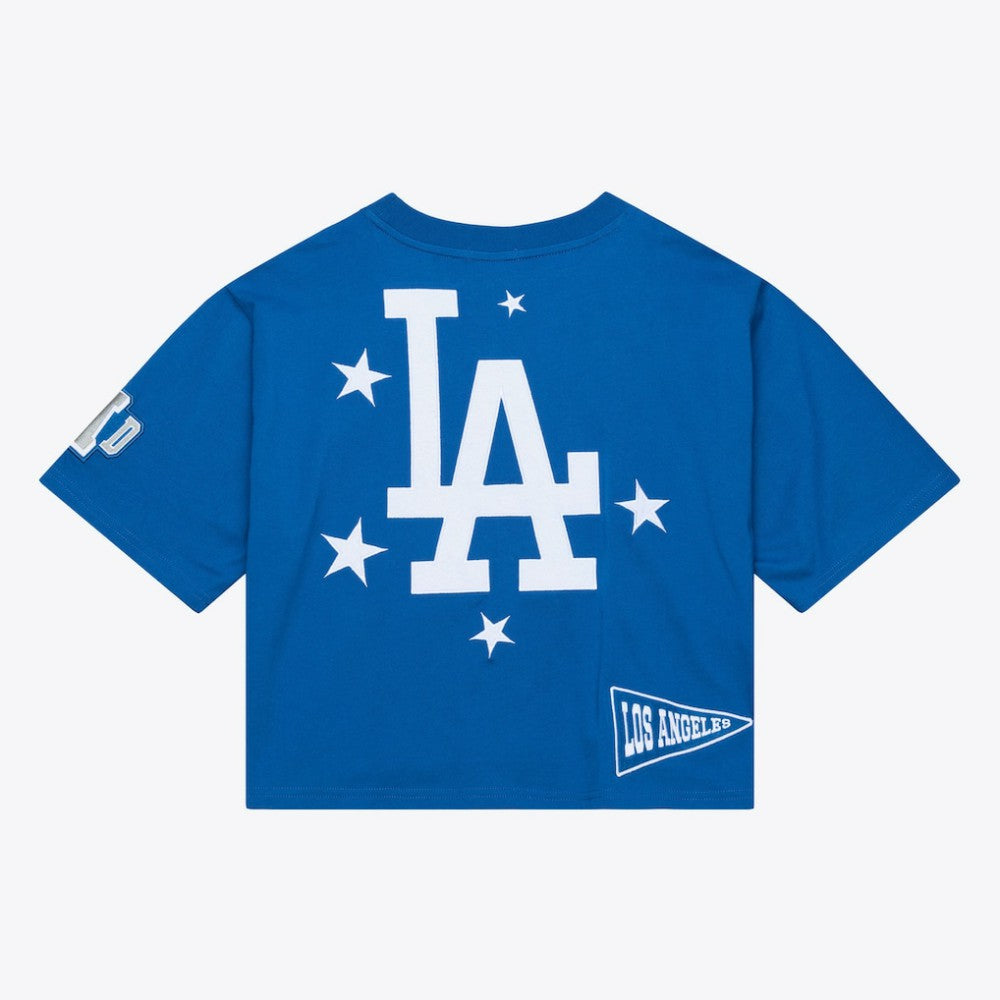 Los Angeles Dodgers Women's Pep Rally Cropped Boxy T-Shirt - Royal | Mitchell & Ness