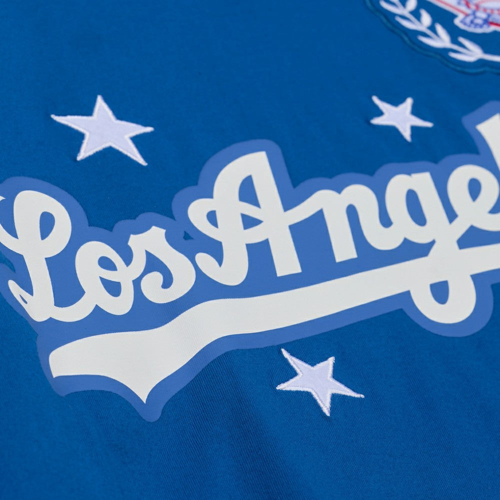 Los Angeles Dodgers Women's Pep Rally Cropped Boxy T-Shirt - Royal | Mitchell & Ness