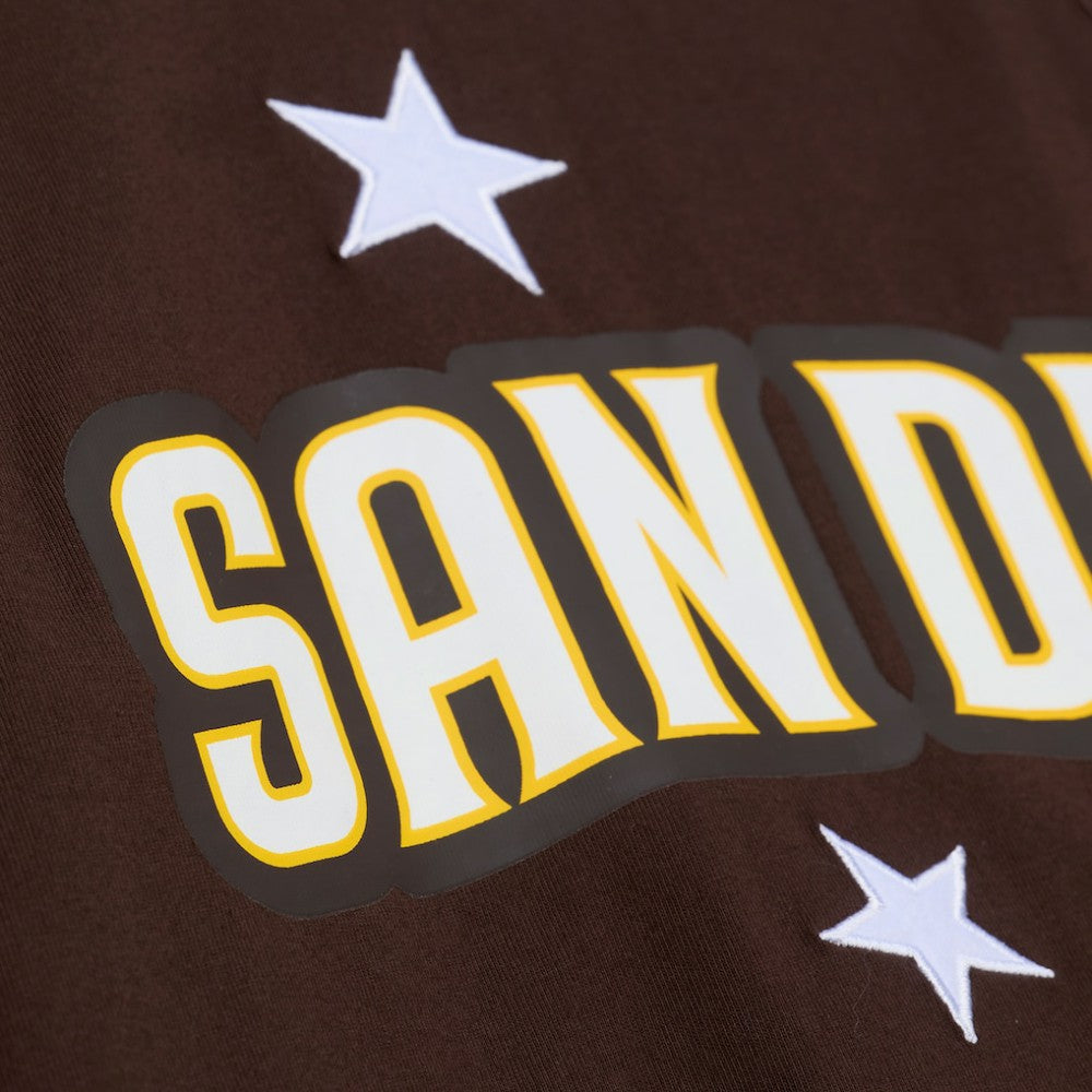 San Diego Padres Women's Pep Rally Cropped Boxy T-Shirt - Brown | Mitchell & Ness