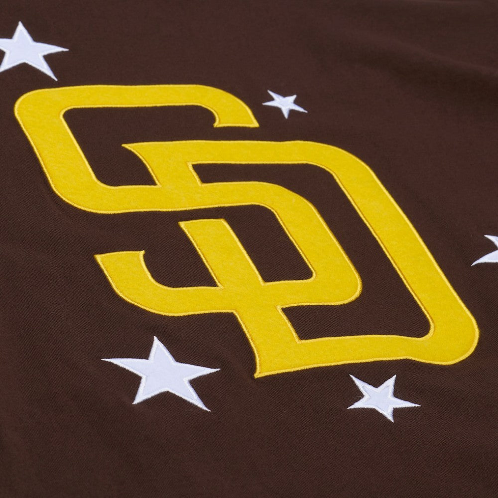 San Diego Padres Women's Pep Rally Cropped Boxy T-Shirt - Brown | Mitchell & Ness