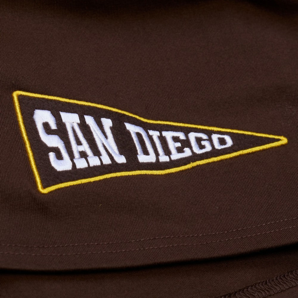 San Diego Padres Women's Pep Rally Cropped Boxy T-Shirt - Brown | Mitchell & Ness