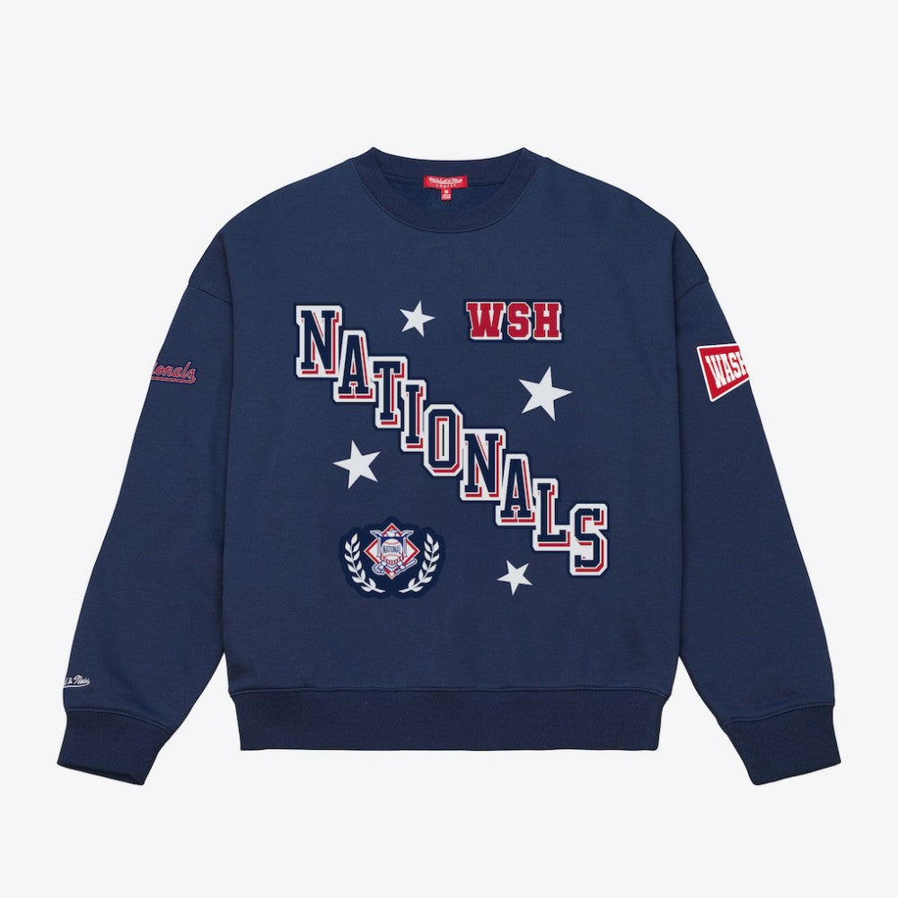 Washington Nationals Women's Pep Rally Sweatshirt - Navy | Mitchell & Ness