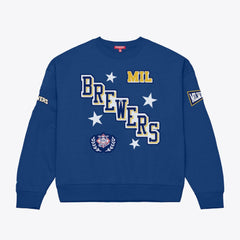 Milwaukee Brewers Women's Pep Rally Sweatshirt - Royal | Mitchell & Ness