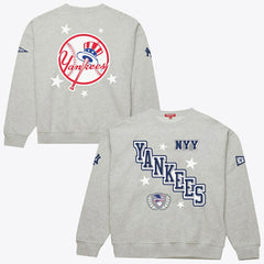 New York Yankees Women's Pep Rally Sweatshirt - Heather Gray | Mitchell & Ness