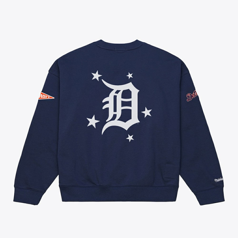 Detroit Tigers Women's Pep Rally Sweatshirt - Navy | Mitchell & Ness