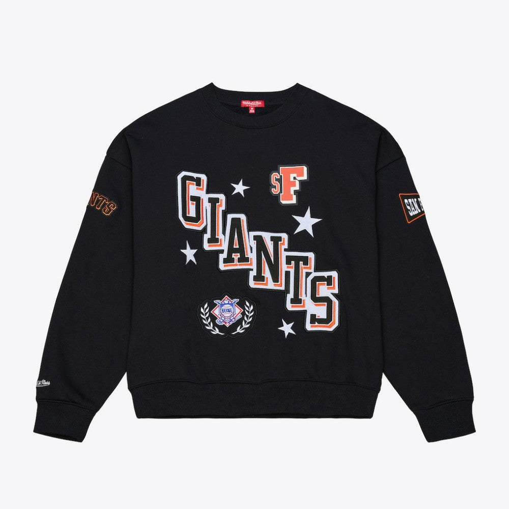 San Francisco Giants Women's Pep Rally Sweatshirt - Black | Mitchell & Ness