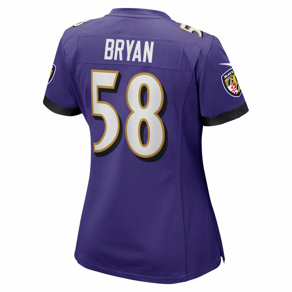 NFL Baltimore Ravens Taven Bryan  Women's Team Game Jersey