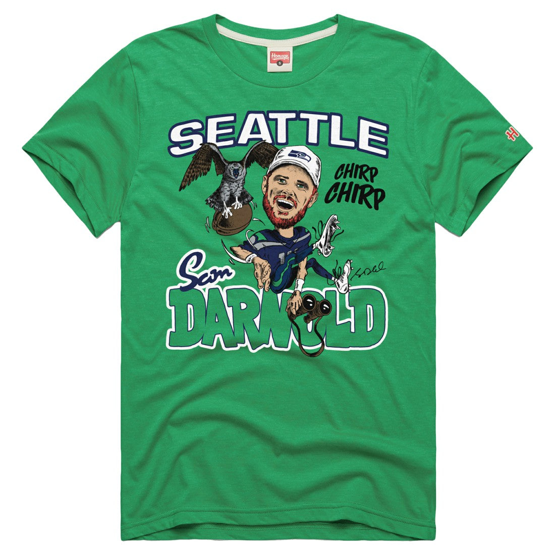 NFL Seattle Seahawks Sam Darnold  Homage Unisex Caricature Player Graphic Tri-Blend T-Shirt