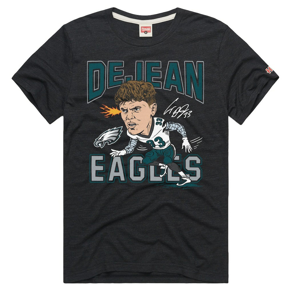 NFL Philadelphia Eagles Cooper DeJean  Homage Unisex Caricature Player Graphic Tri-Blend T-Shirt