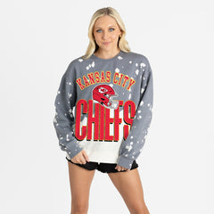 NFL Kansas City Chiefs Gameday Couture Women's Arch Rivals Faded Wash Sweatshirt
