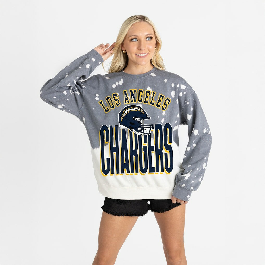 NFL Los Angeles Chargers Gameday Couture Women's Arch Rivals Faded Wash Sweatshirt