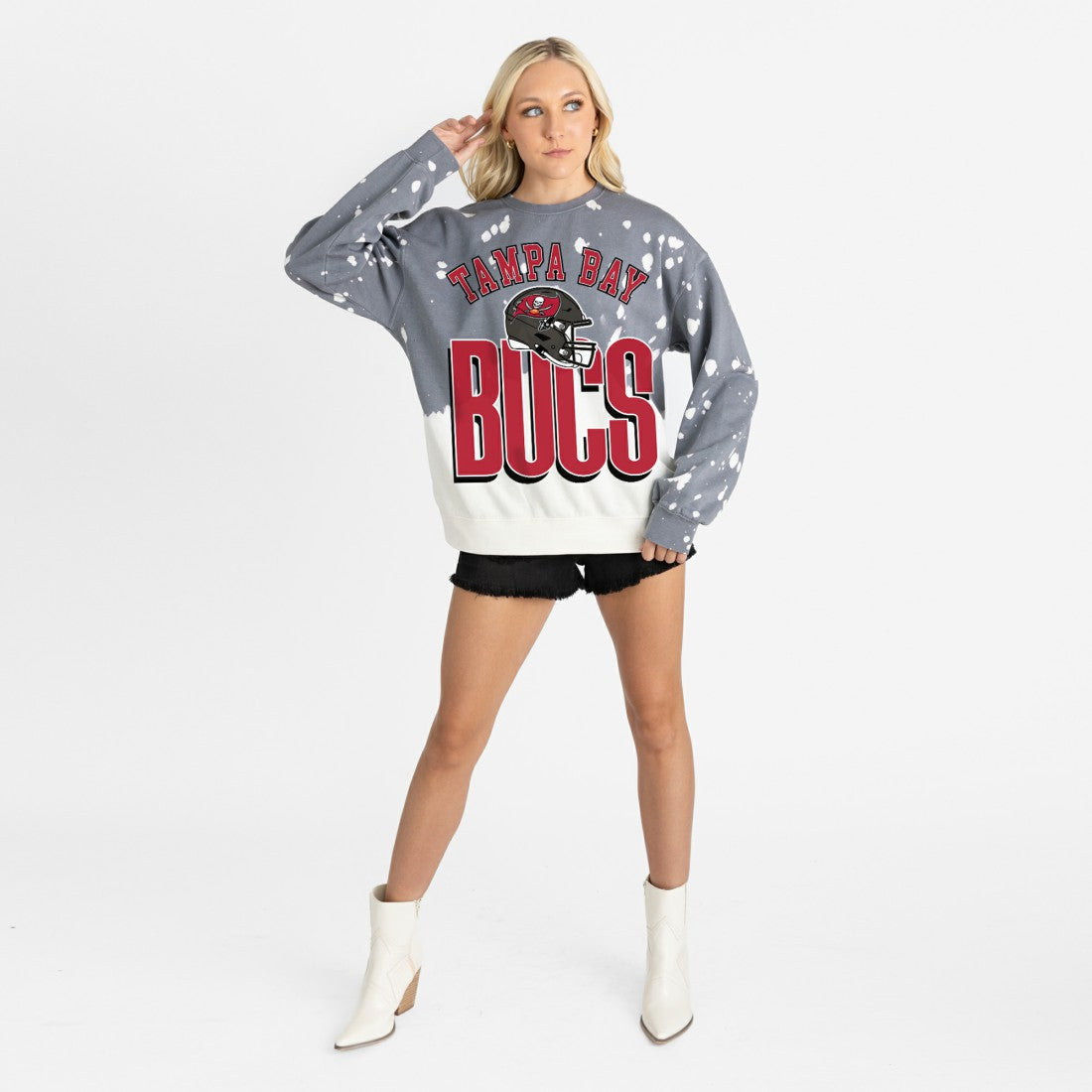 NFL Tampa Bay Buccaneers Gameday Couture Women's Arch Rivals Faded Wash Sweatshirt