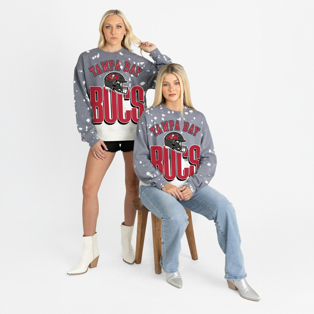 NFL Tampa Bay Buccaneers Gameday Couture Women's Arch Rivals Faded Wash Sweatshirt