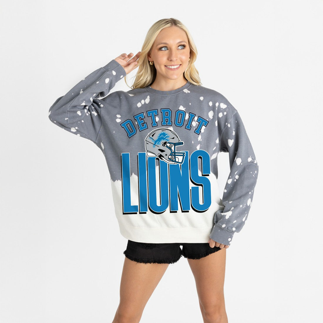 NFL Detroit Lions Gameday Couture Women's Arch Rivals Faded Wash Sweatshirt