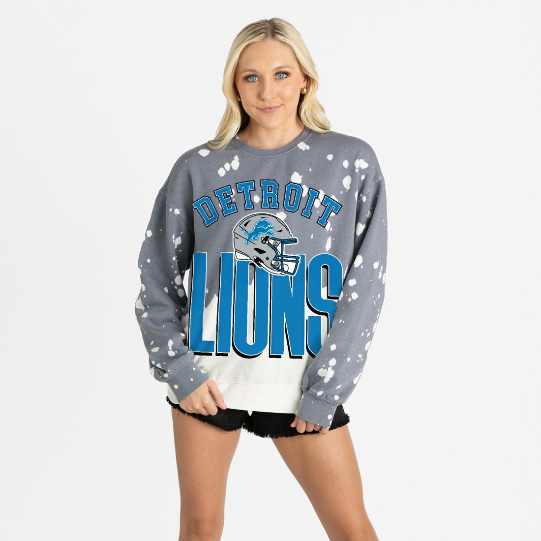NFL Detroit Lions Gameday Couture Women's Arch Rivals Faded Wash Sweatshirt