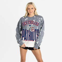 NFL New England Patriots Gameday Couture Women's Arch Rivals Faded Wash Sweatshirt
