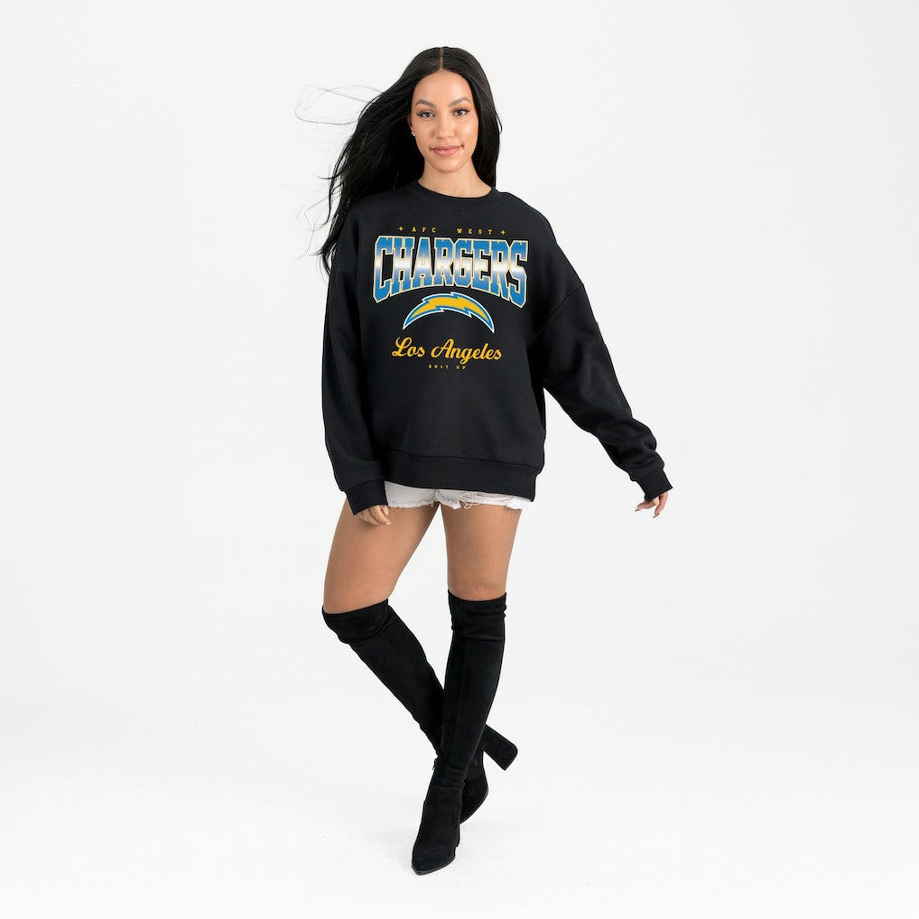 NFL Los Angeles Chargers Gameday Couture Women's Powerhouse Play Premium Fleece Sweatshirt