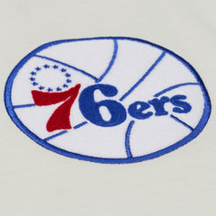Philadelphia 76ers Hardwood Classics Chainstitch Premium T-Shirt - Cream | Mitchell & Ness discount