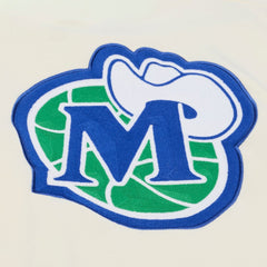 Dallas Mavericks Hardwood Classics Chainstitch Premium Fleece Hoodie sale - Cream | Mitchell & Ness for sale