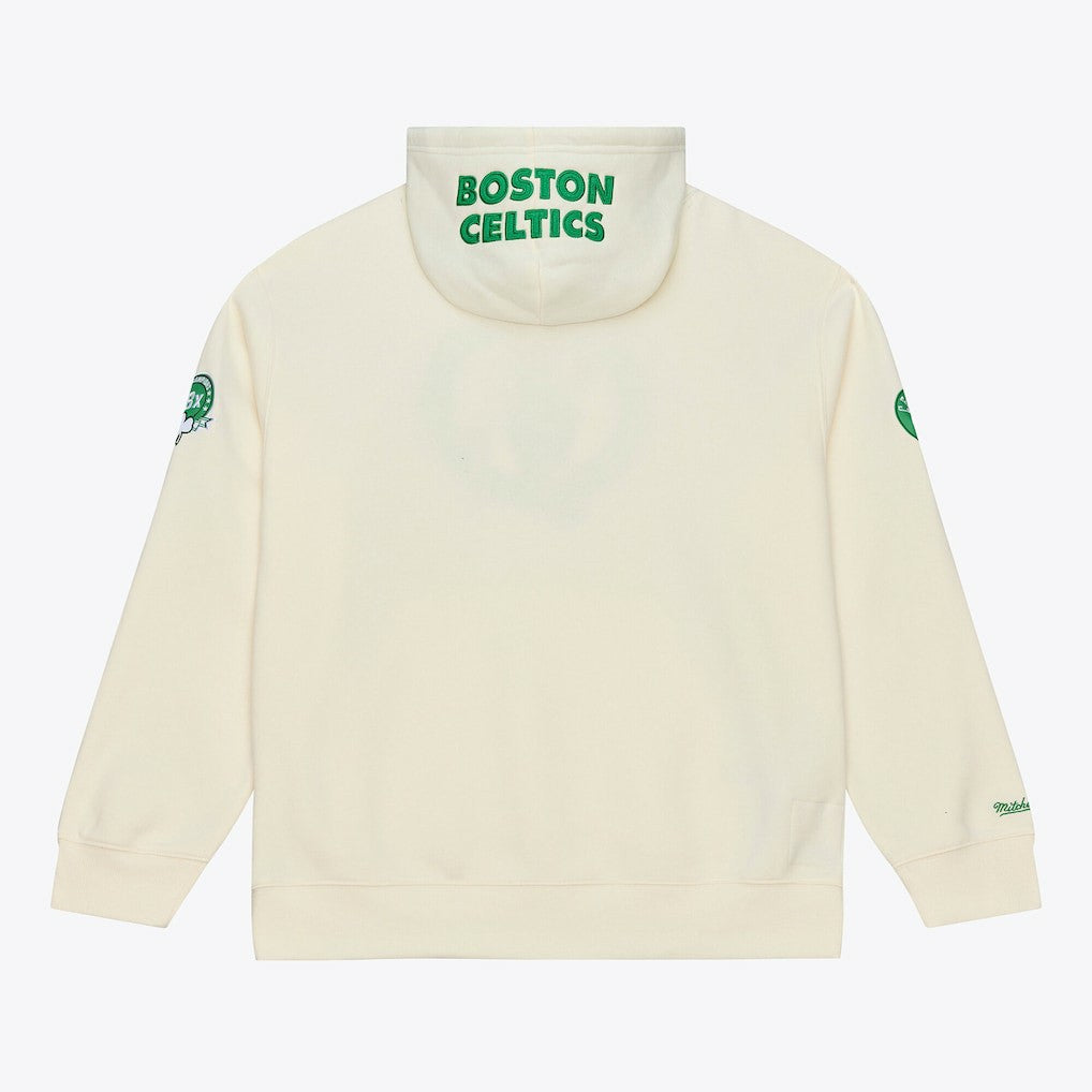 Boston Celtics Hardwood Classics Chainstitch Premium Fleece Hoodie - Cream | Mitchell & Ness online