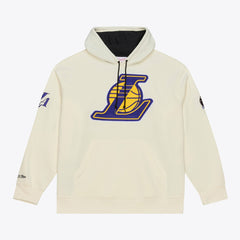 Los Angeles Lakers Hardwood Classics Chainstitch Premium Fleece Hoodie - Cream | Mitchell & Ness shop