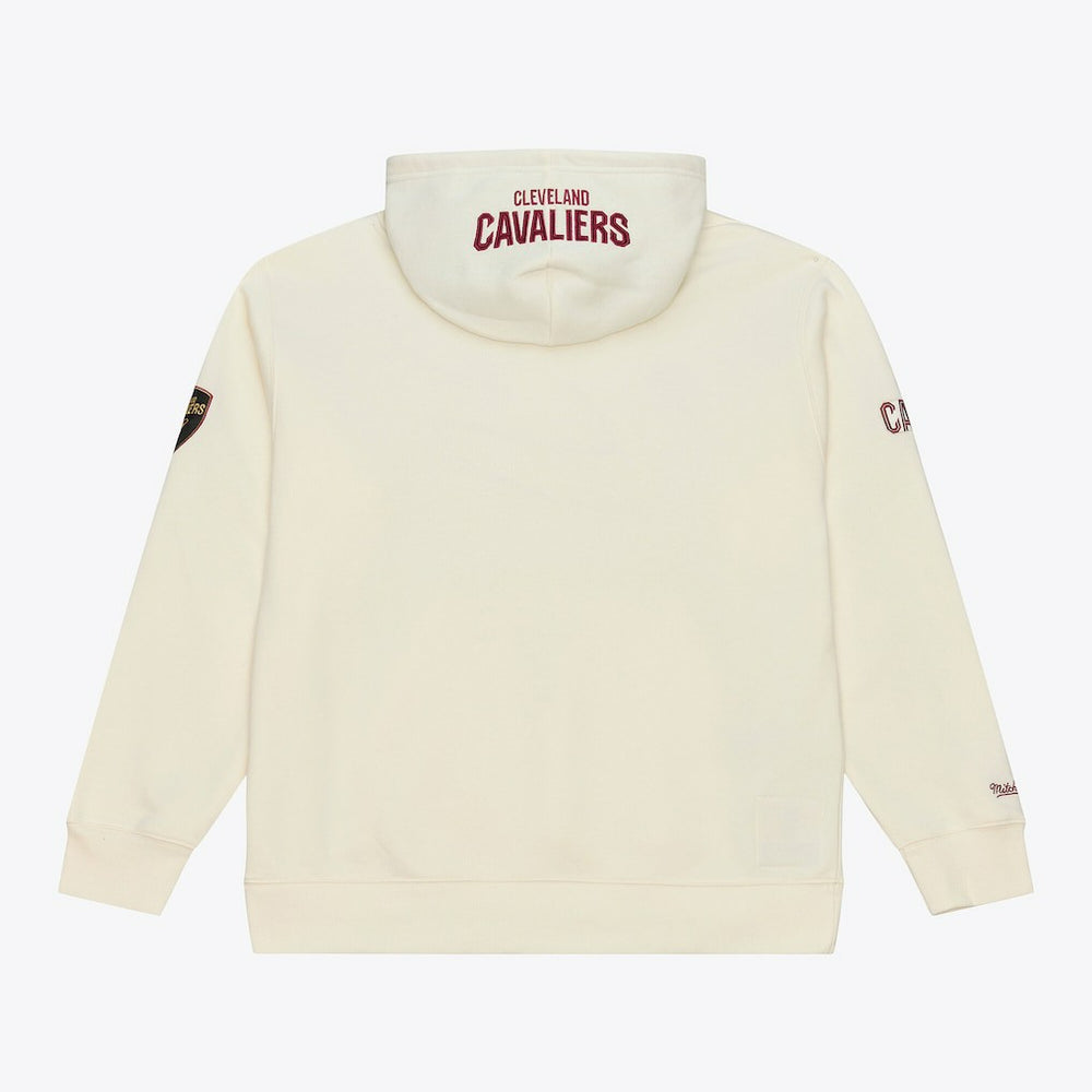 Cleveland Cavaliers Hardwood Classics Chainstitch Premium Fleece Hoodie sale - Cream | Mitchell & Ness for sale