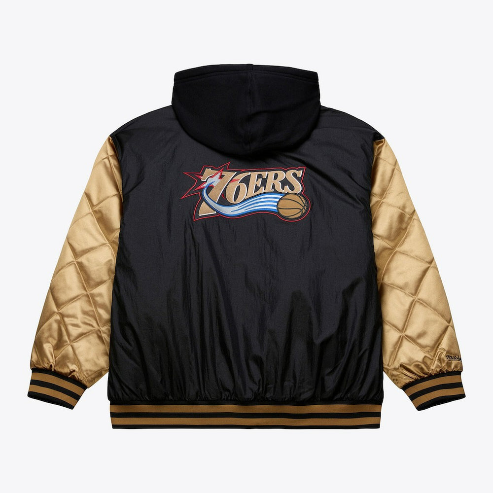 Philadelphia 76ers Hardwood Classics 76 Originals Collection Fushion Full-Snap Hoodie Jacket - Black | Mitchell & Ness sale