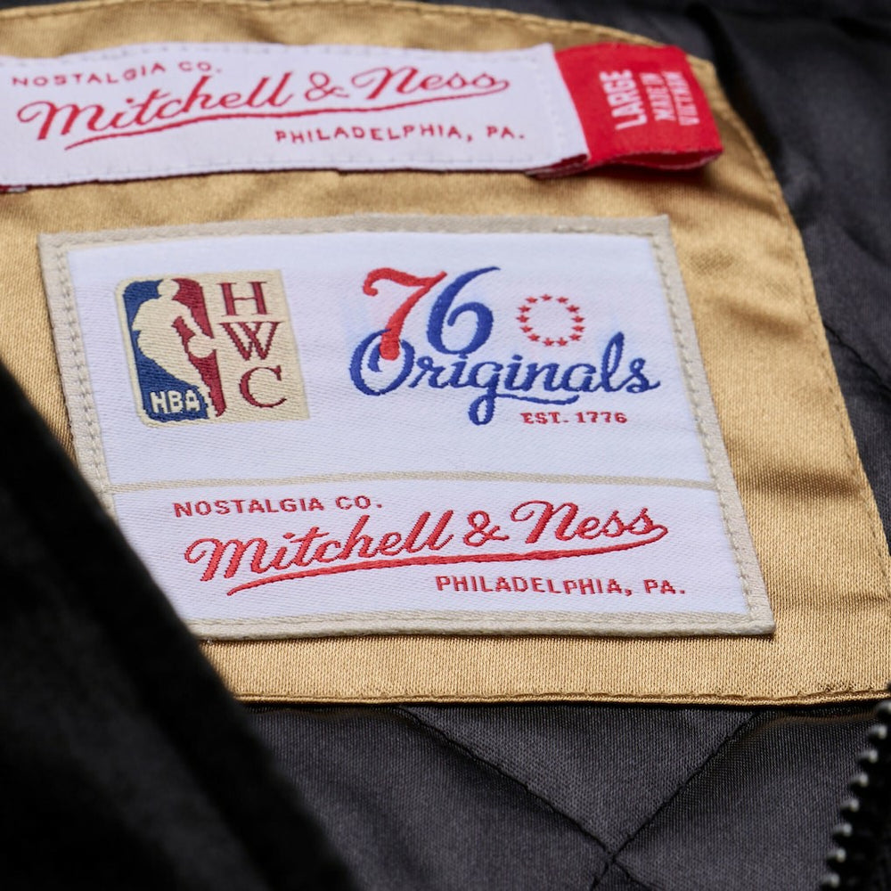 Philadelphia 76ers Hardwood Classics 76 Originals Collection Fushion Full-Snap Hoodie Jacket - Black | Mitchell & Ness sale