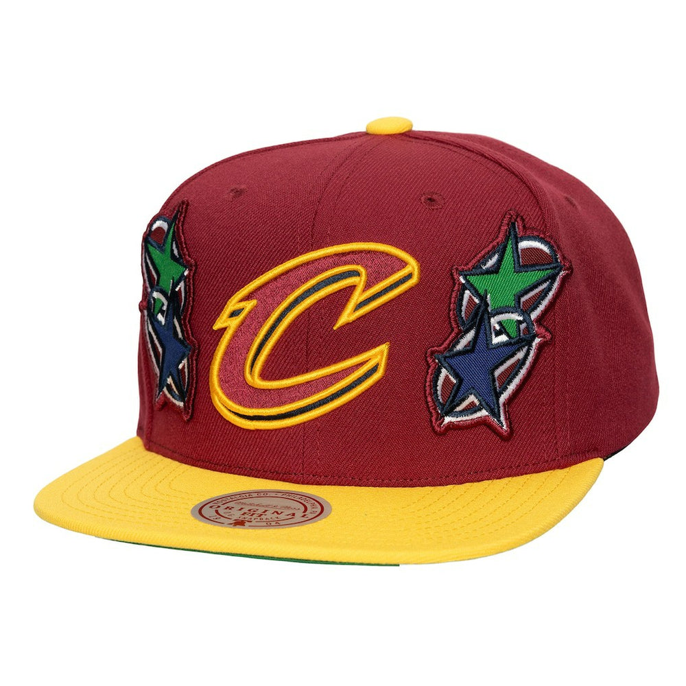 Cleveland Cavaliers x Billie Eilish Hardwood Classics Patch Snapback Hat sale - Wine/Gold | Mitchell & Ness cheap