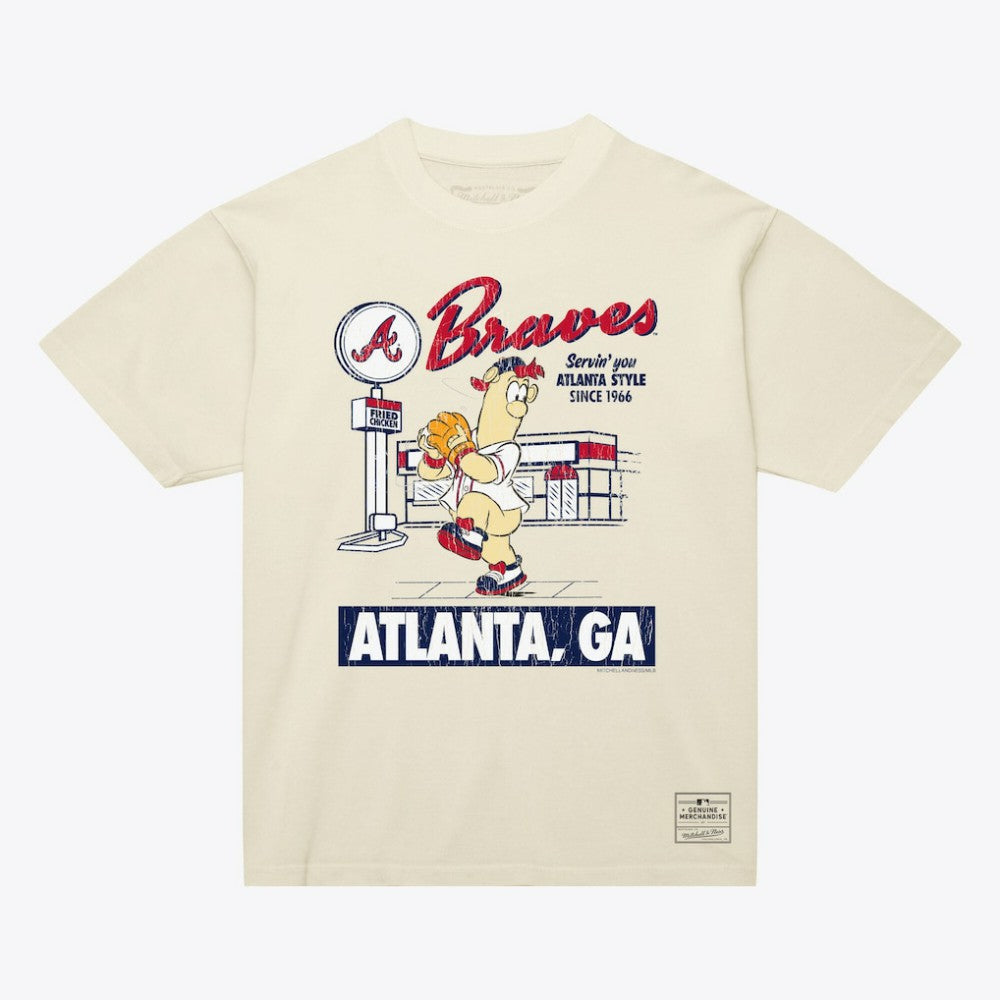 Atlanta Braves Deli T-Shirt - Cream | Mitchell & Ness