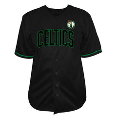 Boston Celtics Big & Tall Pop Full-Button Baseball Jersey - Black | Fanatics on sale