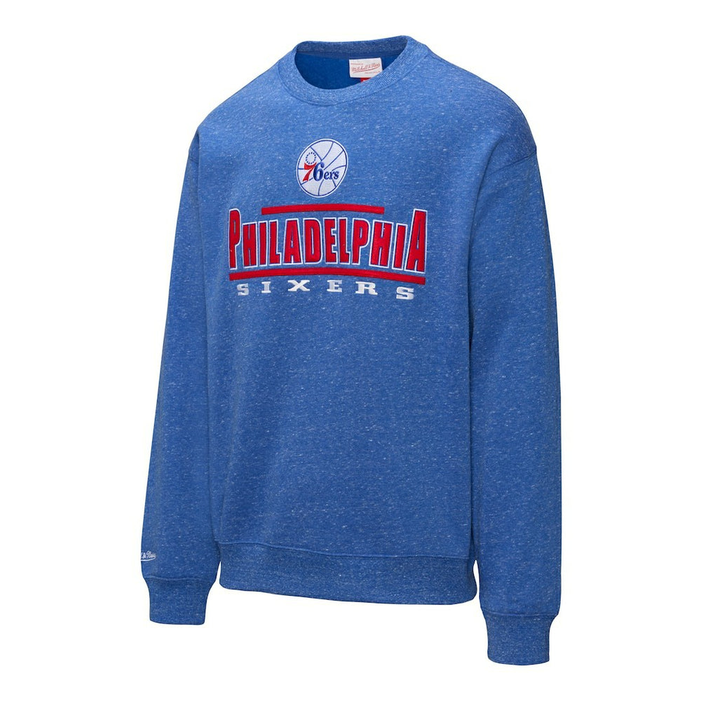 Philadelphia 76ers Throw It Back Fleece Sweatshirt - Royal | Mitchell & Ness online