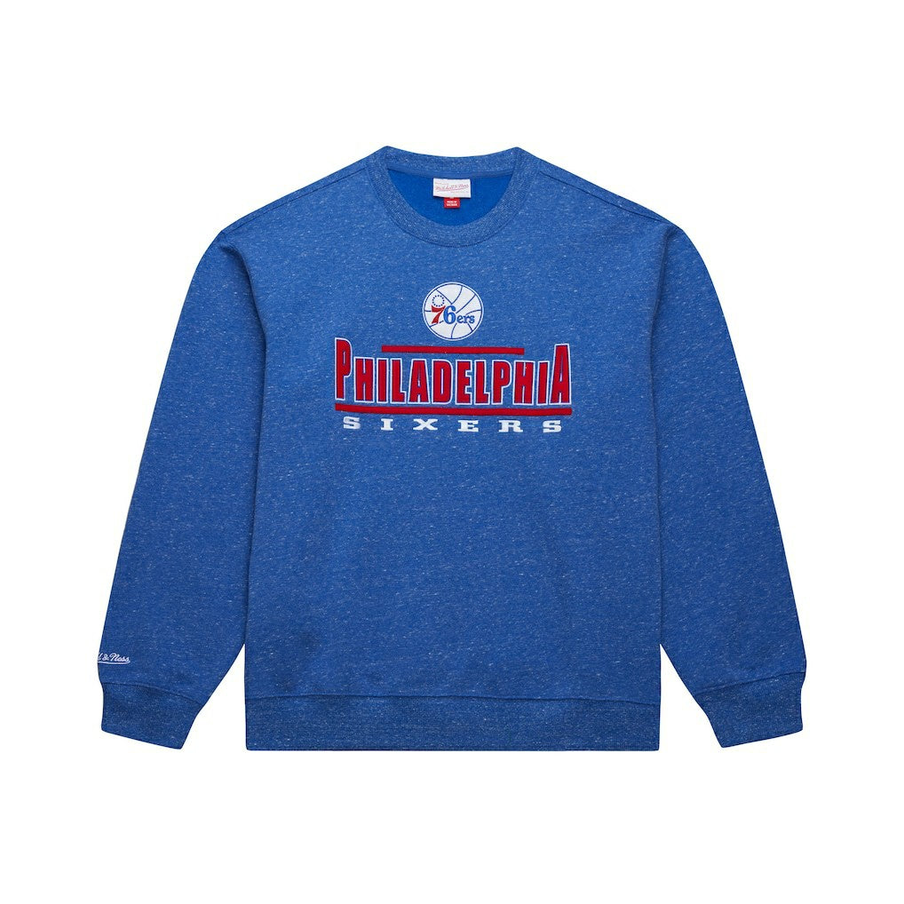 Philadelphia 76ers Throw It Back Fleece Sweatshirt - Royal | Mitchell & Ness online