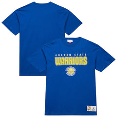 Golden State Warriors Hardwood Classics Throw It Back Premium T-Shirt sale - Royal | Mitchell & Ness online