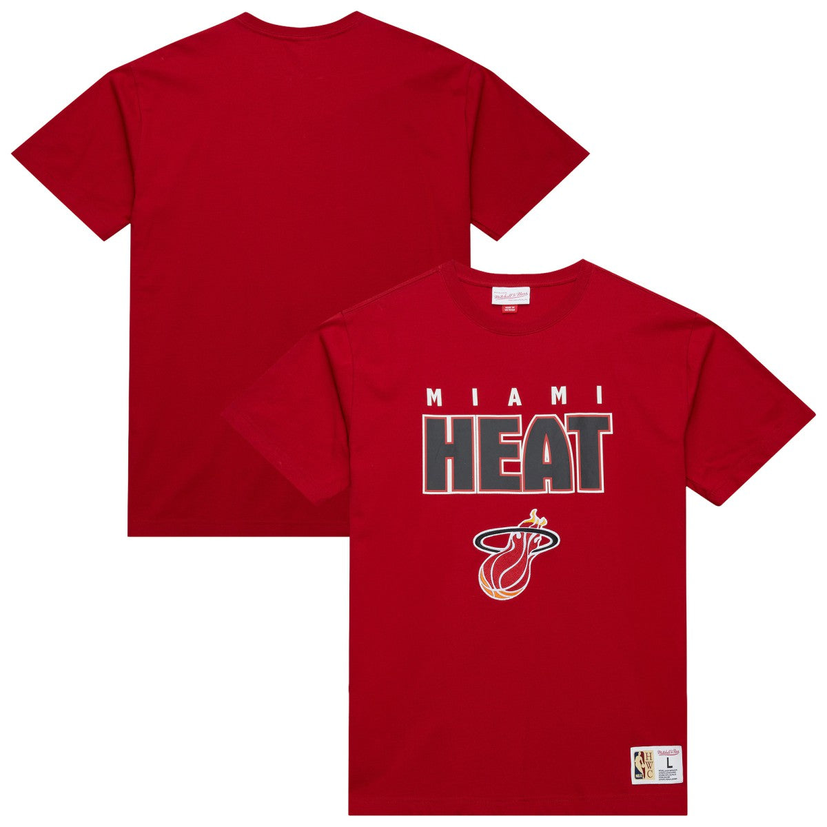 Miami Heat Hardwood Classics Throw It Back Premium T-Shirt - Red | Mitchell & Ness shop